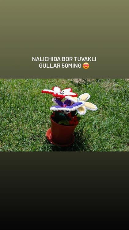 Qõlda tayyor yasalgan gullar 20 iyngacha chegirma — 2