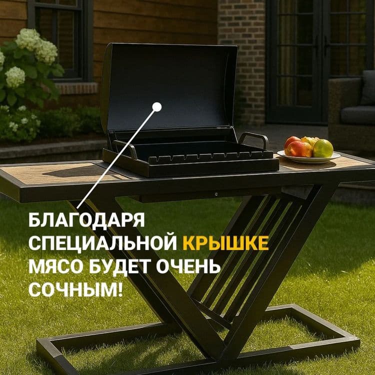 Мангал Лофт V с полукруглой крышкой — 3