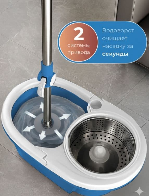 Ведро со шваброй с отжимом — 4