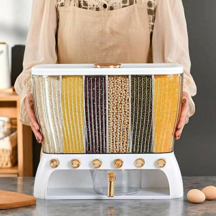 Доставка бесплатная контейнер для риса, диспенсер  6-сеточный — 6