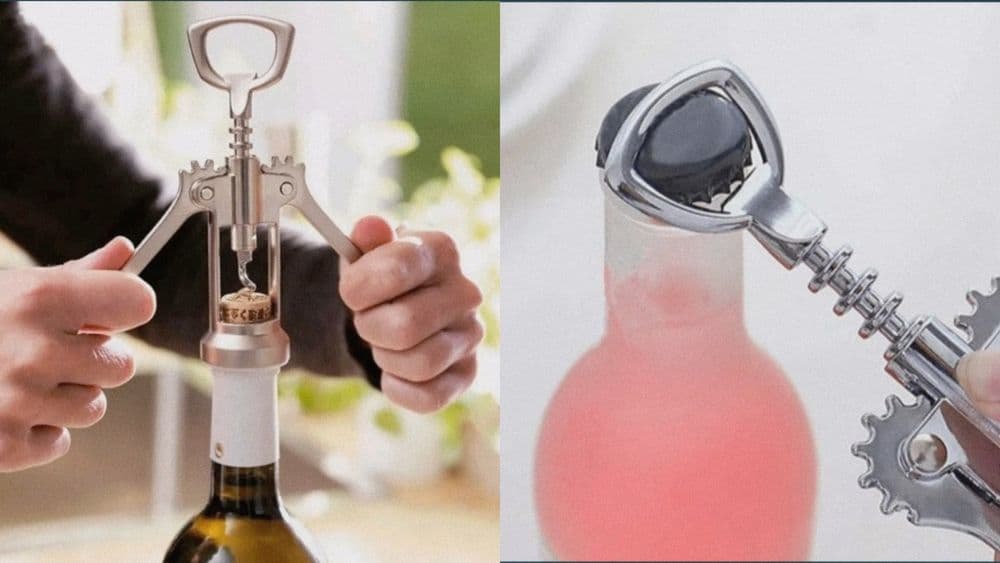 Металлический штопор (винный открыватель) с рычагами — 1