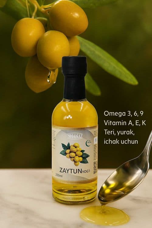 Масло Оливковое 255мл  (Зайтун ёғи) в стеклянной бутылке — 2