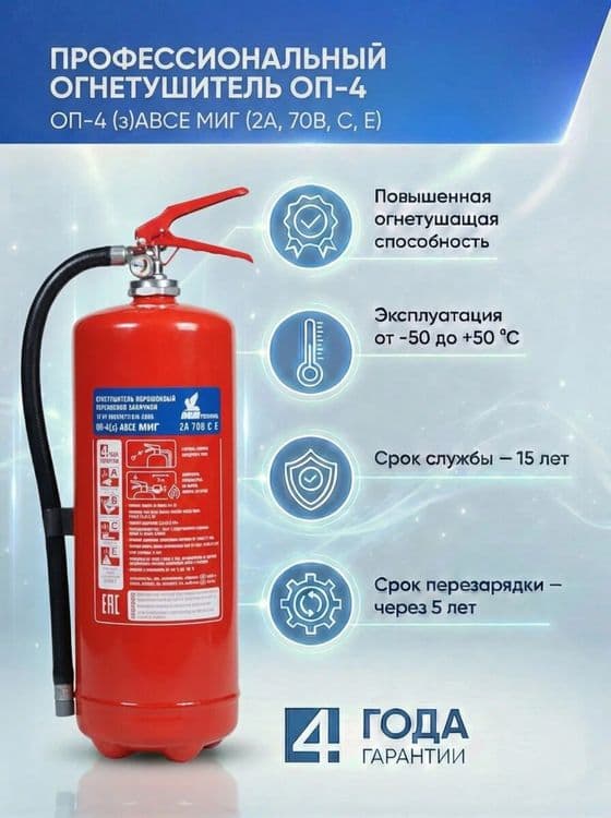 Огнетушитель ОП 4 оптовые цены,доставка,скидки оптовым покупателям! — 1