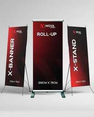 Паучок Ролл-уп Поп-уп Промо стойка Х-баннер Roll-up X-stend Х-стенд — 1