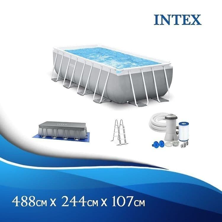 Каркасный бассейн 488×244×107 INTEX прямоугольный басейн стойка басейн — 2