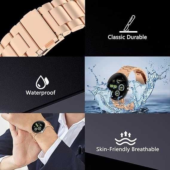 Ремешок для Google Pixel Watch 41 mm, металлический, цвет rose gold — 3