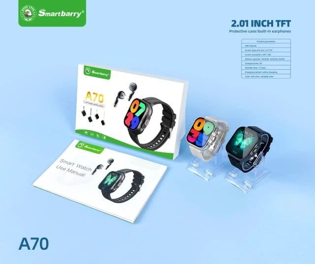 Smartbarry A70, A80, Airports Smart watch, Умные часы с наушниками — 2