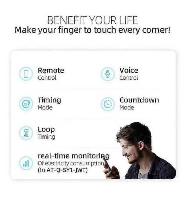 Умный выключатель  Wi-Fi 63А / Tongou / Smart/ Управление с телефона — 4