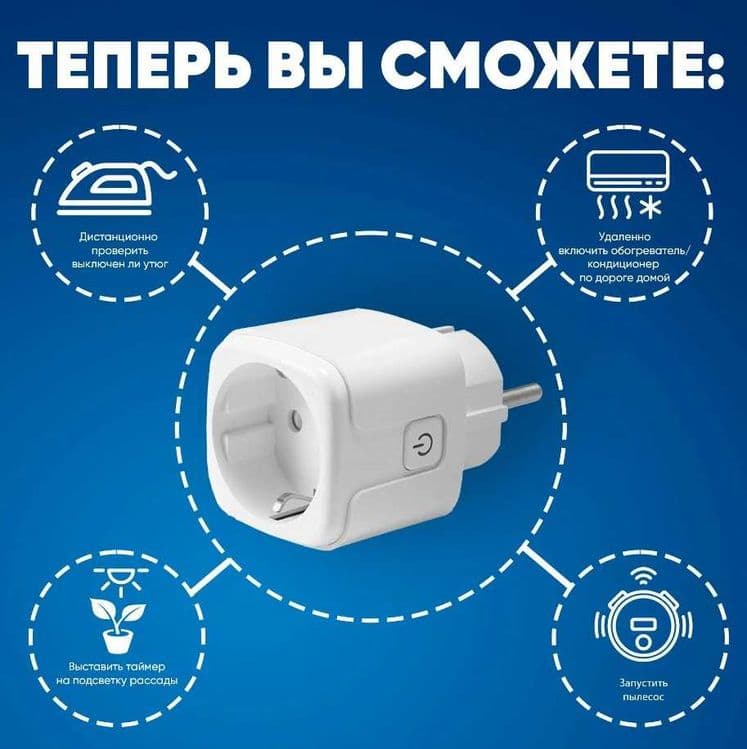 Умная WiFi розетка Tuya Smart c 16-20A с Google Home и Amazon alexa — 4