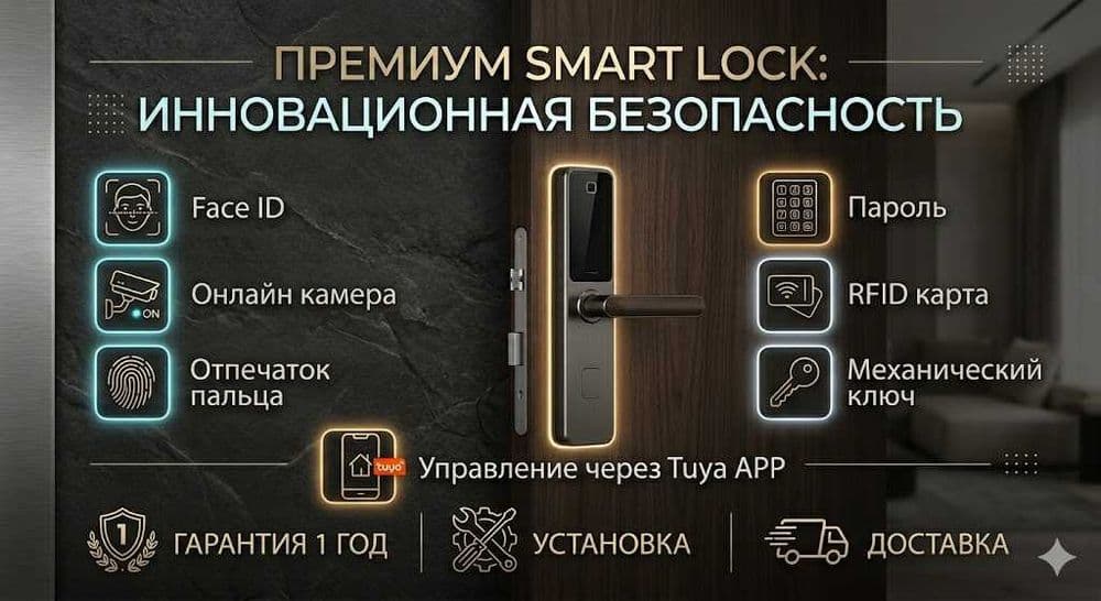 Умный Замок Смарт Замки Электронный Замок SMART LOCK SMART QULF — 1