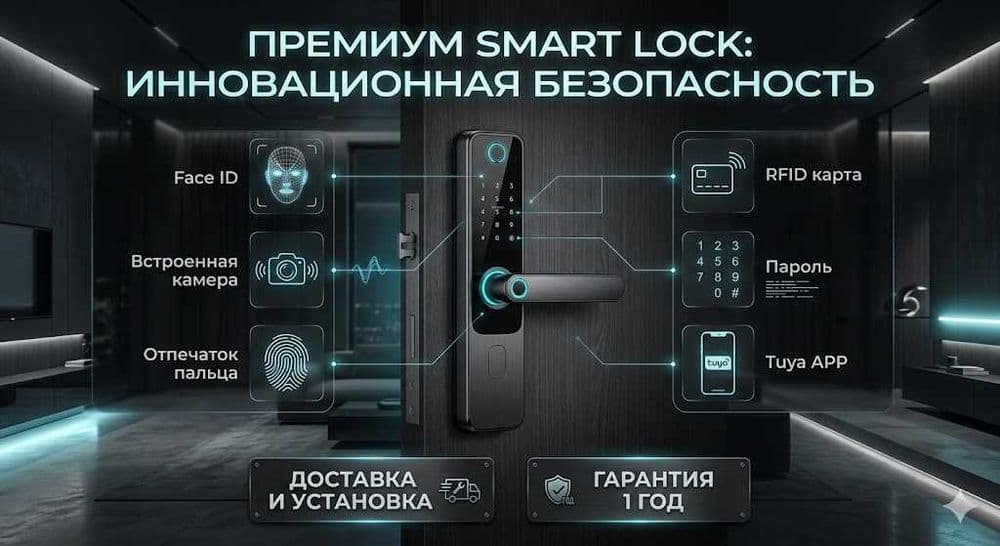 Умный Замок Смарт Замки Электронный Замок SMART LOCK SMART QULF — 1