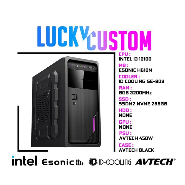 [12 Gen] i3 12100 H610M DDR4 8Gb ssdM2 NVME 256Gb — 1