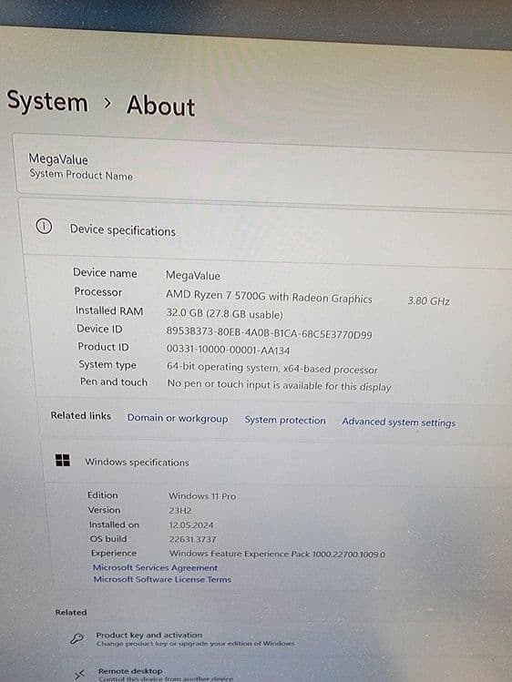 Компьютер на AMD Ryzen 7 5700G, RAM 32G, SSD 1Tb — 6