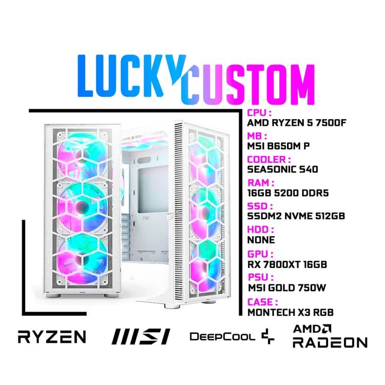 [RYZEN] MSI B650 Ryzen 7500F DDR5 16Gb RX7800XT 16Gb — 1
