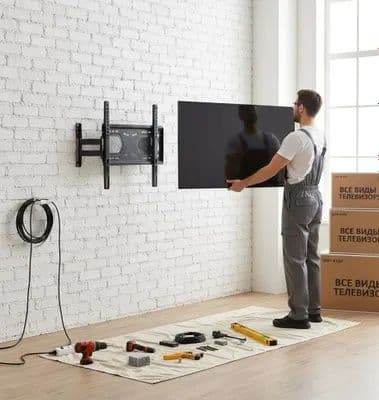 Установка тв телевизоров на стену с вашими кронштейнами — 1