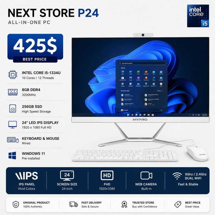 Monoblok | Intel Core i5-1334U | 8GB | 256GB | 24"IPS Full HD | Win 11 — 1