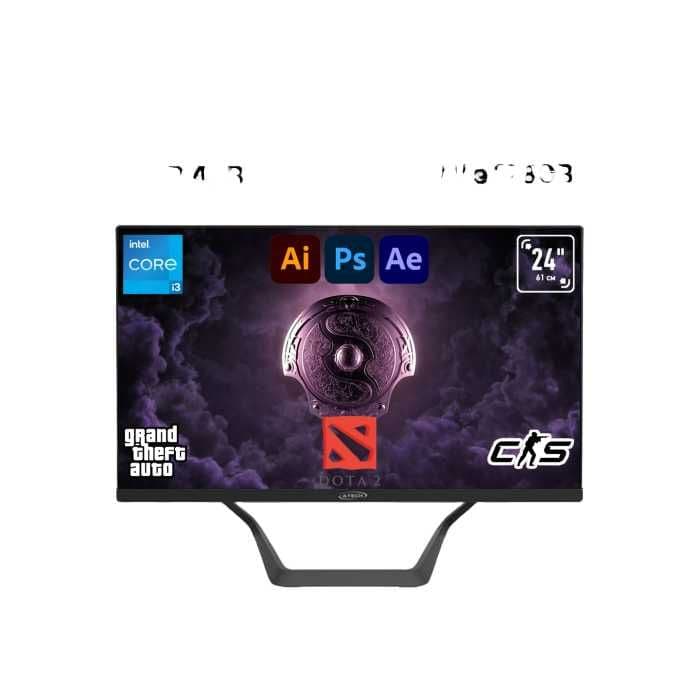 Моноблок  AIO A-Tech/HKC HASF24i34G128GB (i3/D4 4GB/128GB/24/Black+ — 1