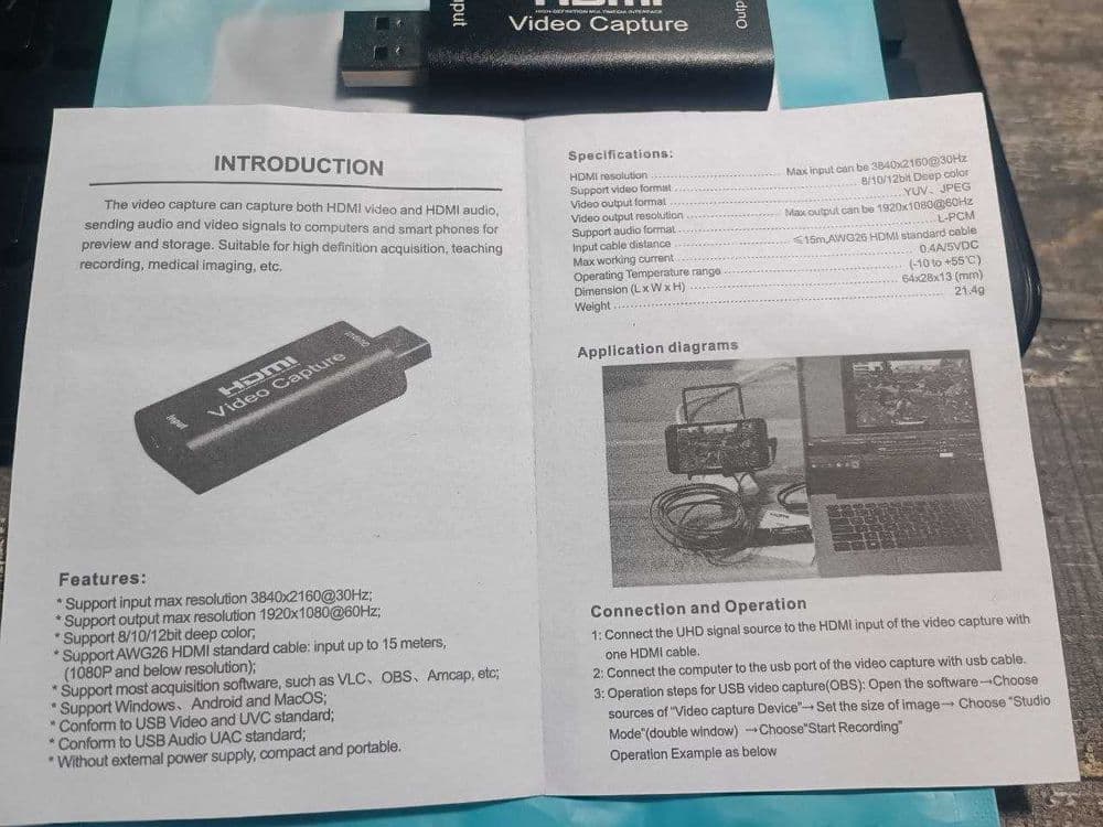 Карта видео захвата HDMI к USB 3.0 FullHD 1080p. HDMI to USB Video cap — 2