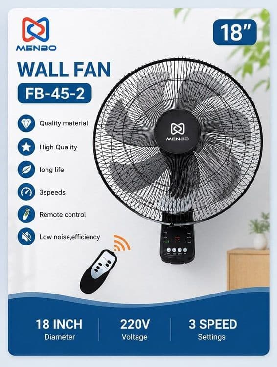 WALL FAN Pultli  kuchli havo haydovchi vintelyatori Вентилятор с пульт — 2