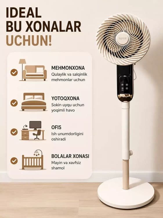 Ventelator Zamonaviy havo sirkulyatori yozda salqin qishda isiq — 1