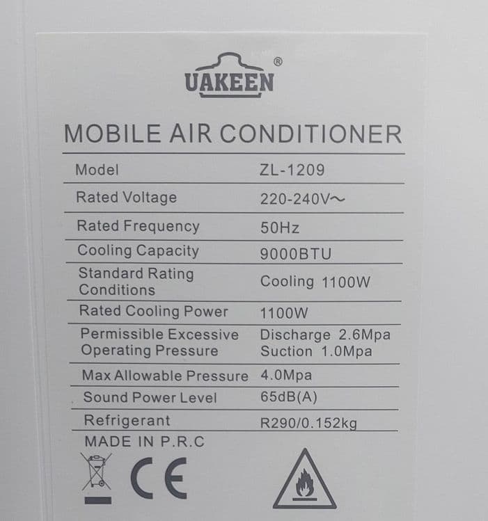 Мобильный кондиционер + обогреватель  Uakeen 9000 BTU с доставкой — 3