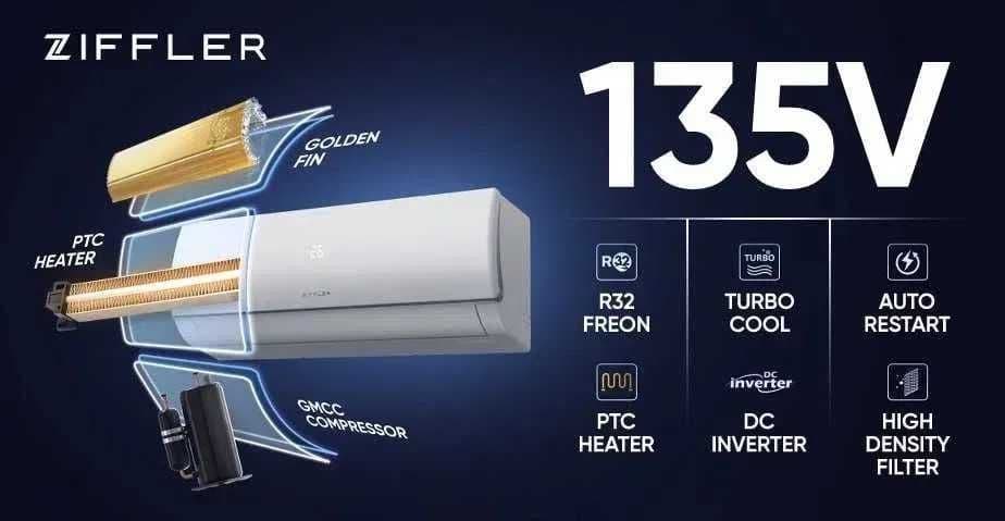 Кондиционер Ziffler 12 Full DC Inverter | Турбо Режим | Складская Цена