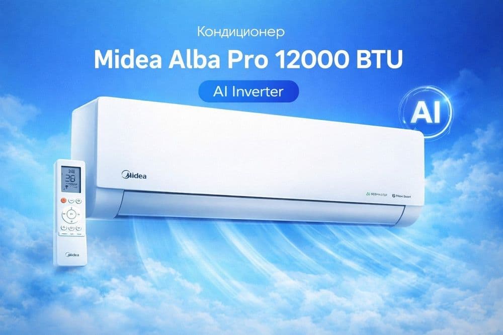 Хит продаж кондиционер Midea AlbaPro 12000BTU. Yangi kansaner AlbaPro — 2