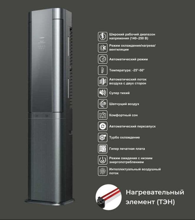 Колонный кондиционер 7TECH 24 inverter, Лето-Зима с доставкой на дом. — 2