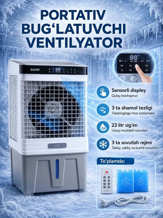 Premium havo sovutgich va namlagich — 4 funksiyali aqlli air cooler — 1