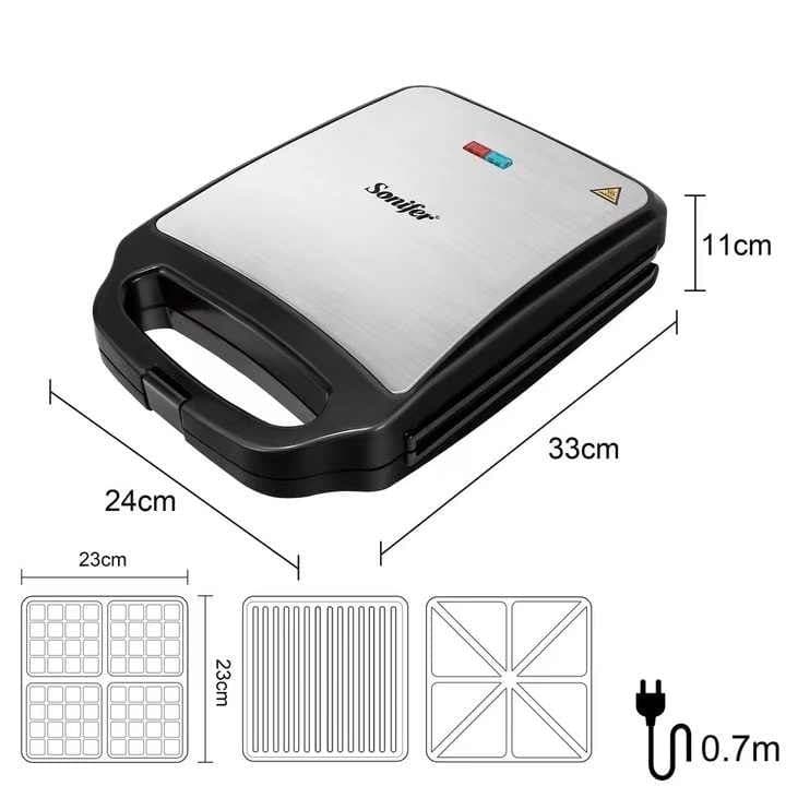 Sonifer 3в1 Сендвичница тостер вафельница Toster sf-6087 — 5