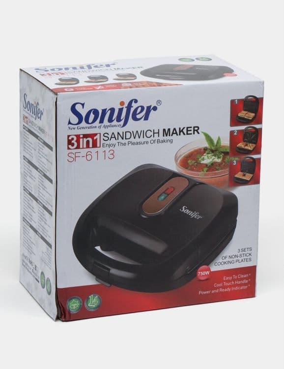 Sonifer 3в1 Вафельница Тостер Сендвичница Вафли Toster  sf-6113 — 2