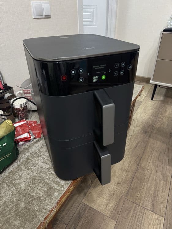 Фритюрница-аэрогриль Xiaomi Dual Zone Air Fryer 12L Global (черный)