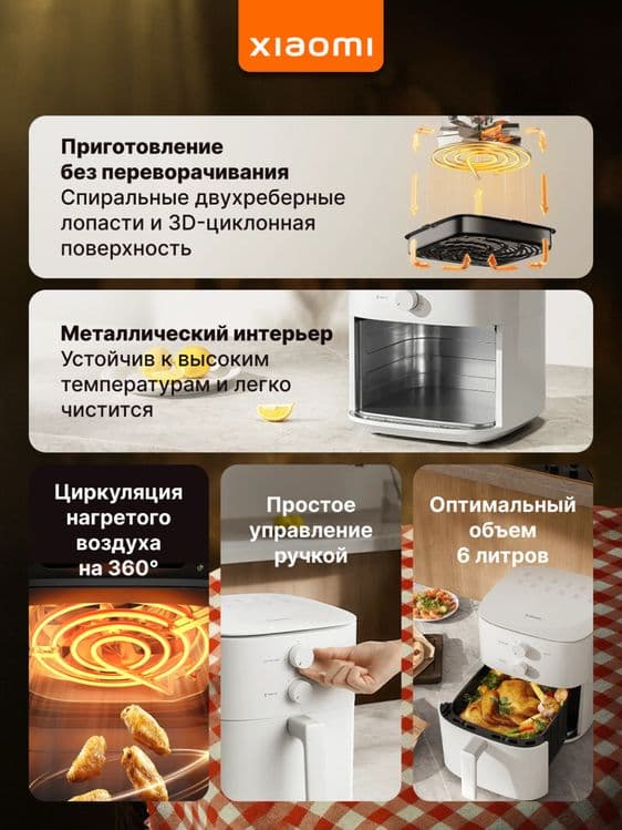Xiaomi aerogrill 6.5 litr. Smart. Аэрогриль xiaomi 6.5 литров. — 5