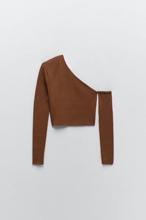 Коричневый топ Zara — 1