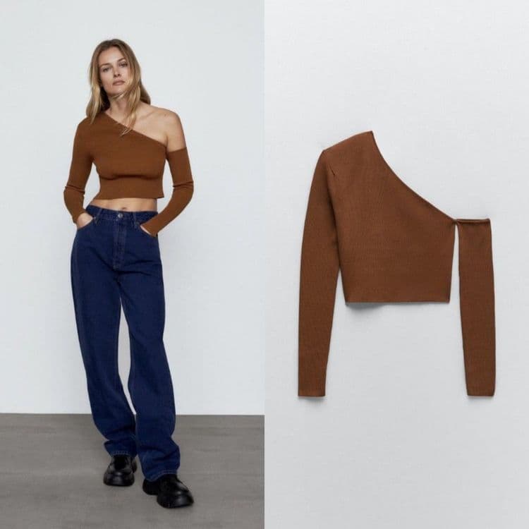 Коричневый топ Zara — 2