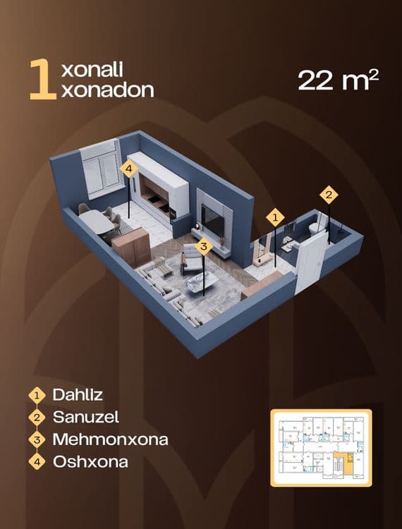 Yangi Qoyliq-2 loyihasidan katlavan narhda honadonlar — 1