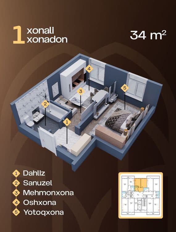 Yangi Qoyliq-2 loyihasidan katlavan narhda honadonlar — 3