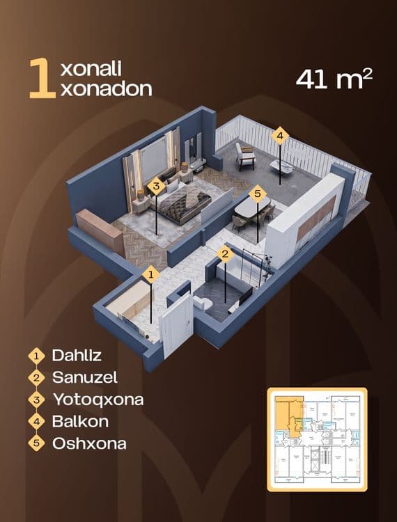 Yangi Qoyliq-2 loyihasidan katlavan narhda honadonlar — 5