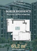 Квартира в ЖК Bobur residence, 61.2м2. Студия разделка.