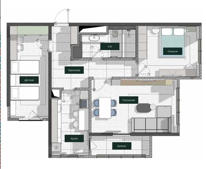 ЖК Saf Towers 3 комнатная коробка 85м2 IT Park , Инха Университет!! — 2