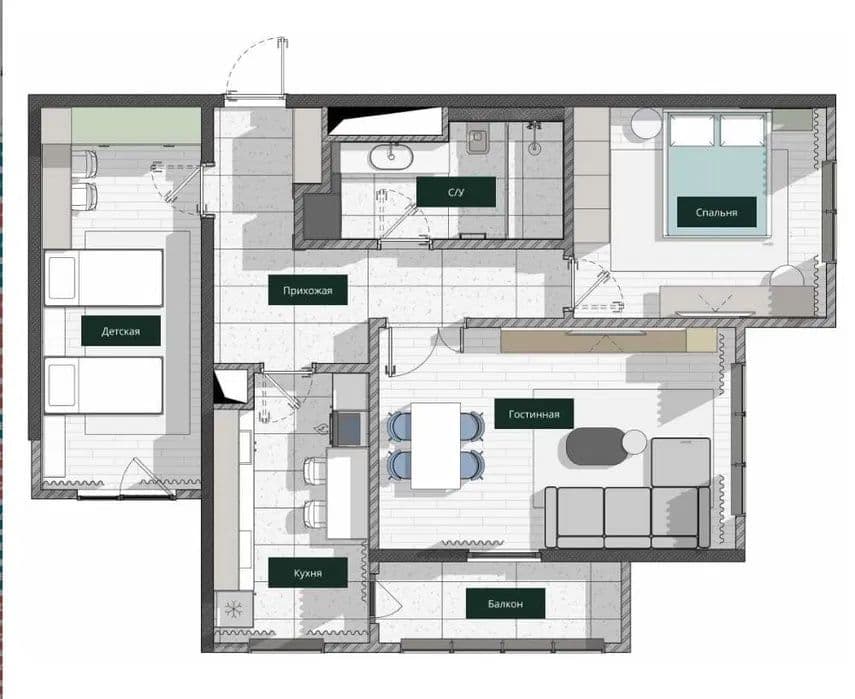 Мирзо Улуг район квартиры 47м2 70м2 85м2 — 4