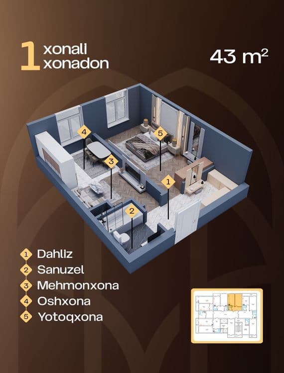 Yangi Qoyliq-2 loyihasidan katlavan narhda honadonlar — 3