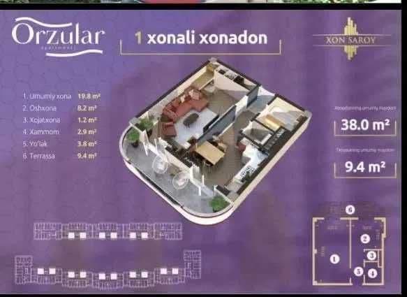 Xon Saroy Orzular loyixasidan arzon narxda navastroyka sotiladi — 1