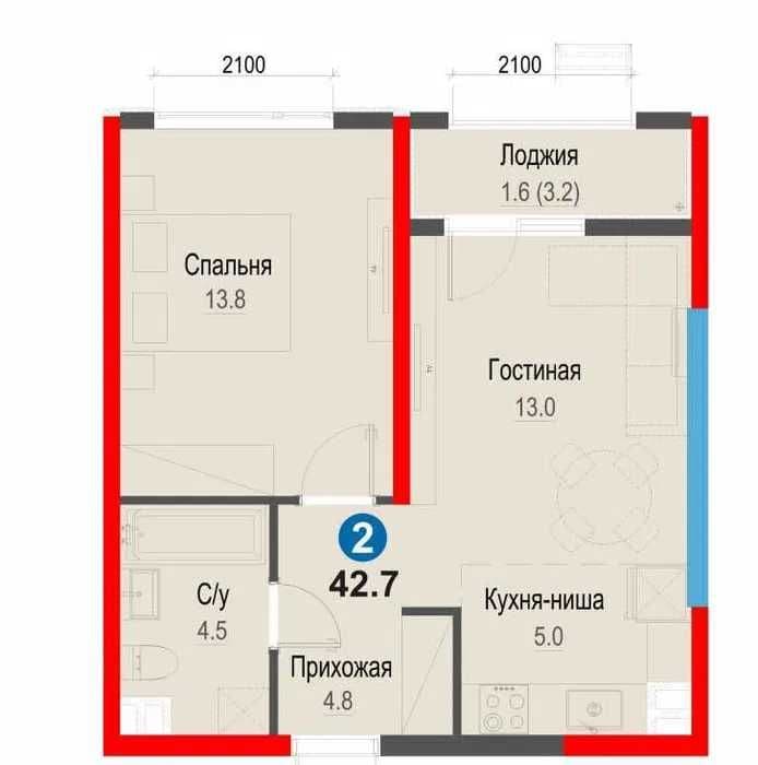 Новостройка 2ком от застройщика, метро Янгиабад/есть ипотека Б.А — 3