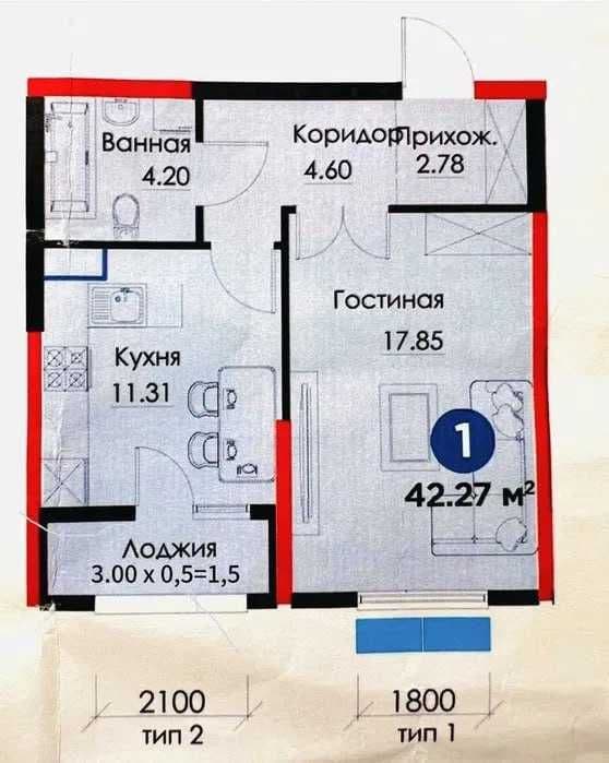 Янги қурилиш!!! NRG Zamon Яшнобод, 1хона/3/12, ор-р: Янгиобод метро — 1