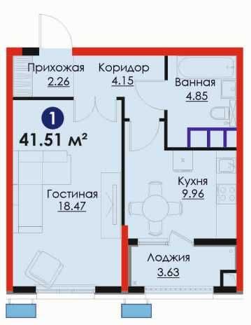 АКЦИЯ Sado Паркентский рынок | 1 комнтаная квартира — 2