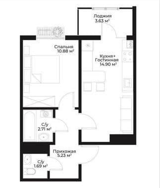 GOLDEN HOUSE Assalom Jomiy 2х комнатная Евро квартира Свой — 2