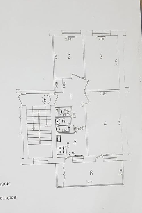 Юнусабад 12 метро Туркестан 3/1/5 балкон 2х6м — 3