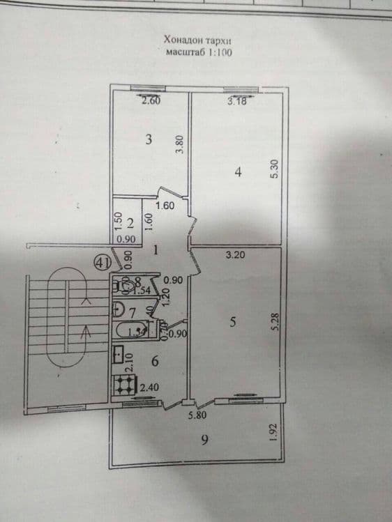 Гунча 3/3/5 Тоза ремонт Обш:71 кВ.м.Ор.р:Гунча кинотейтр,Тинчлик метро — 1