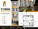 O'z Mahal 44м² 2-комнатная | Новомосковская  Мирзо-Улугбекский район